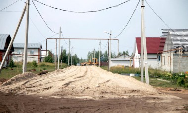 Строительство дороги на улице Садовая