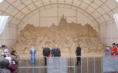 Открытие композиции из песка на площади Минина и Пожарского